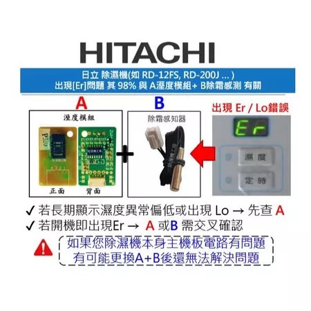 日立除濕機除濕感應模組 2大特色 解決 Er 錯誤碼 痛點 人氣推薦
