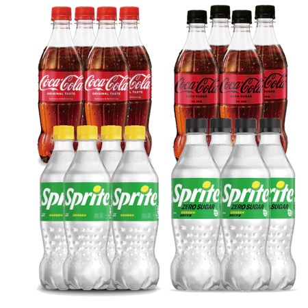 可口可樂 零卡 雪碧 組合 4入組 600ml 每瓶暢快好喝 適合家庭聚會 推薦選購